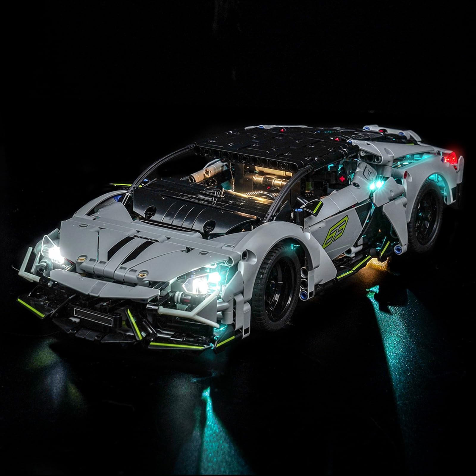 Photo 1 of **** MISSING PARTS WAS PRECIOUSLY OPENED **LocoLee Light kit Compatible with Lego 42214 Lamborghini Revuelto Super Sports Car - No Model Only Light, LED Lighting Accessories Compatible with Lego 42214 (Standard Version)