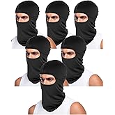 6 Pcs Ski Mask Full Face Cover Balaclava Summer Face Covering Ice Silk UV Protection for Men Outdoor Cycling Running Hood(Black)