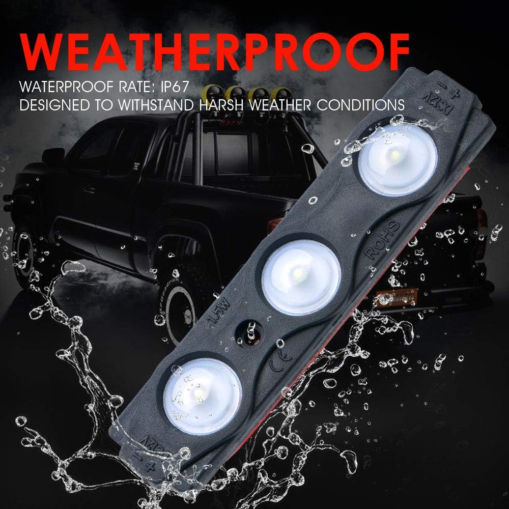 Xprite White Truck Pickup Bed Light Kit, 24 Led Cargo Rock Lighting Kits w/Switch for Van Off-Road Under Car, Side Marker, Foot Wells, Rail Lights - 8 PCS: Automotive