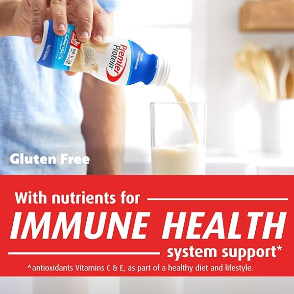PREMIER PROTEIN SHAKE, VANILLA, 30G PROTEIN, NO ADDED SUGAR, 24 VITAMINS & MINERALS TO SUPPORT IMMUNE HEALTH, 11.5 FL OZ, 6 PACK