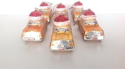 Pottery Barn New York City Yellow Taxi Ornament Holiday Set Of 6