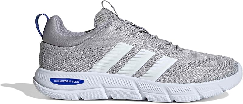 Herren Cloudfoam Flex Elastic Laces Shoes, Grey Two/FTWR White/Glory Grey, 42 EU