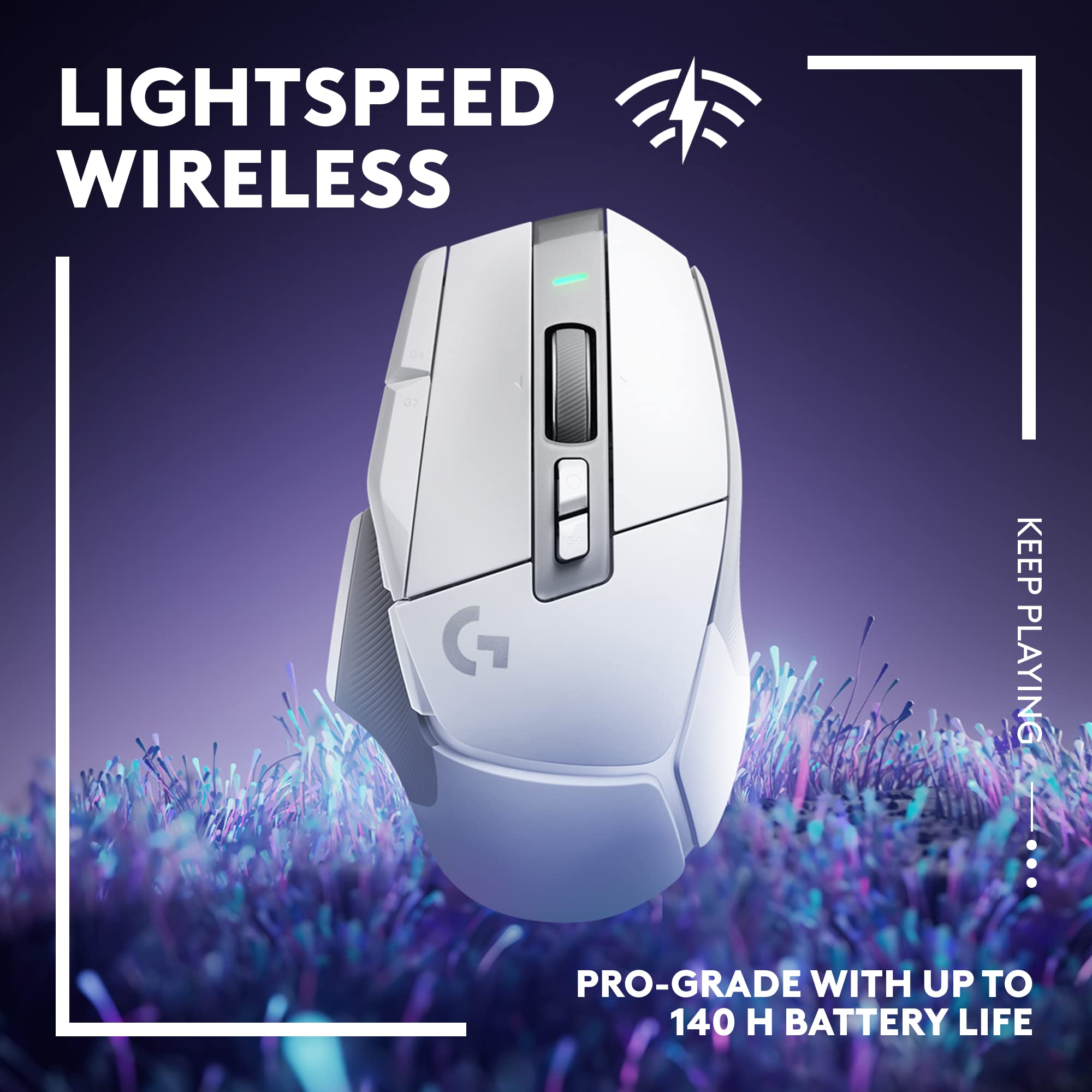 Logitech G502 X Lightspeed Wireless Gaming Mouse - LIGHTFORCE hybrid optical-mechanical switches, HERO 25K gaming sensor, compatible with PC - macOS/Windows - White
