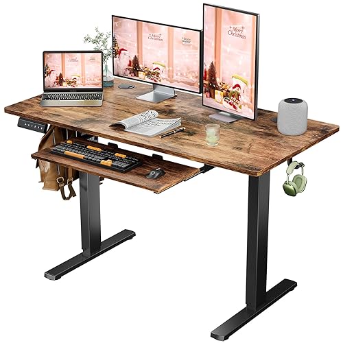 Sweetcrispy Standing Desk with Pull Out Keyboard Tray-48 IN