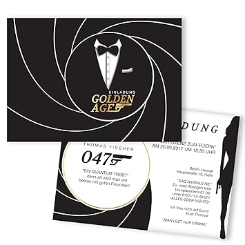 Einladungskarten Zum Geburtstag Geheimagent Gestalten 60 Stück Agent Lustige Geburtstagseinladungen Witzige Einladungskarte Karte