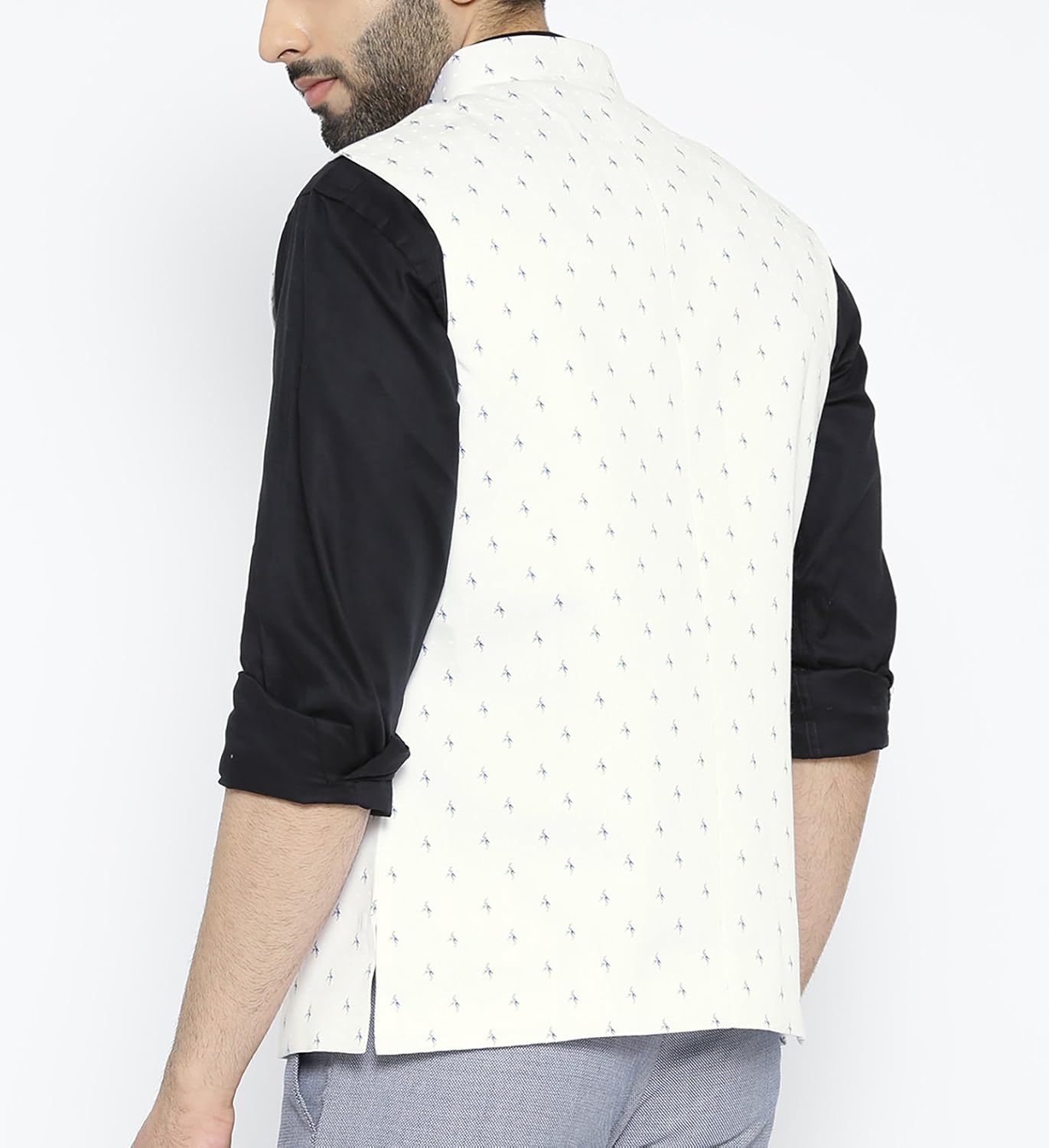 shaftesbury london men's cotton nehru jacket