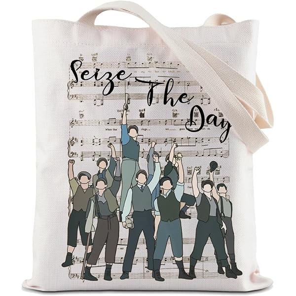 Newsies Musical Inspired Tote Bag - "Seize The Day" Broadway Theatre Canvas Shopping Bag - View #7