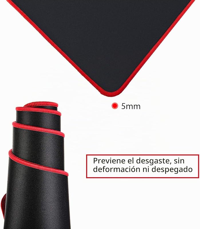 Tapete de rato grosso para rato sem fios, base de borracha antiderrapante, tapete de rato de computador grande e impermeável com bordas costuradas para jogos, portátil e desktop 31.5×11.8