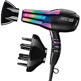 Conair INFINITIPRO 1875 Watt Ion Choice Hair Dryer, Rainbow Chrome Finish, Full Size