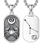 SIMONLY Zodiac Necklace 925 Sterling Silver Constellation Necklace Zodiac Sign Necklaces Horoscope Jewelry Christmas Birthday Astrology Gifts for Women Men Unisex