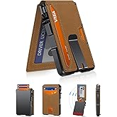 ZALVEX Wallet for Men, Mens Minimalist Wallet 9-13 Cards, Slim Compact Wallet with Money Clip & ID Window, RFID Blocking Smart Pop Up Card Wallet, Metal Aluminum Credit Card Holder Bifold Wallet