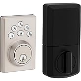 Weiser Elements Satin Nickel Keyless Entry Door Lock/Deadbolt Lock, 5-Button Keypad Door Lock with Auto Lock and 12-Month Bat
