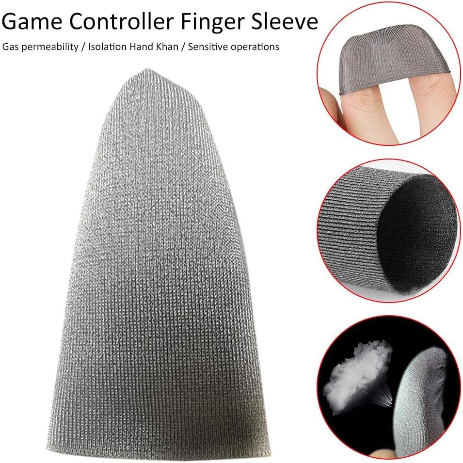likeitwell 4 Pack Finger Sleeve, Breathable Mobile Game Controller Finger Sleeve Touch Screen Finger Cot with Conducting Wire Fiber for Fortnite PUBG Mobile, Rules of Survival well-suited comfortable