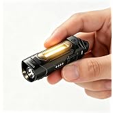 UNROEVS EDC Keychain Flashlights Rechargeable with Red Beam,UV Light | 350Lumen Pocket Keyring Flashlight with Sound Alarm,Magnetic Base.Mini Small Flash Light for Home, Everyday Carry