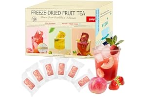 BINKAGO Strawberry Peach Oolong Tea, Instant Fruit Tea without any additives, contains real fruit pulp Solid Drinks, Natural Colour, Frozen - Perfect for a Refreshingly Sweet Drink-15g x 6 bags