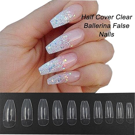 Amazon Com Coffin Nails 500pcs Half Cover Acrylic False Nail Tips