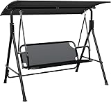 YITAHOME 3 Seater Canopy Swing Chair, 200KG Capacity, Black view 8