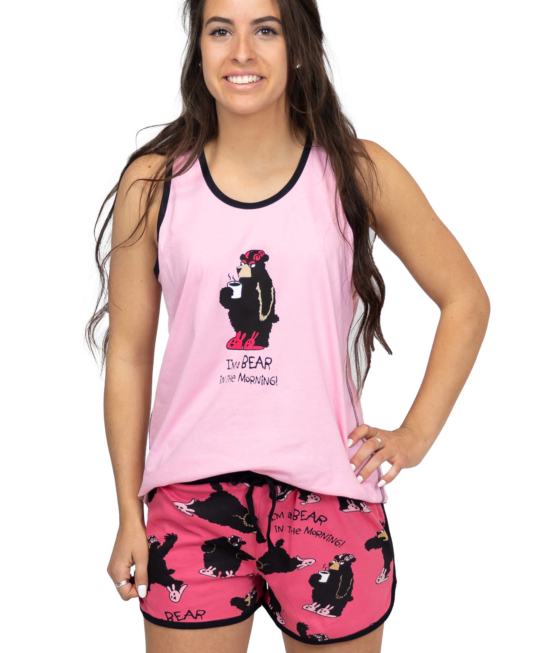 Women, Cute Pajama Shorts and Tank Top 