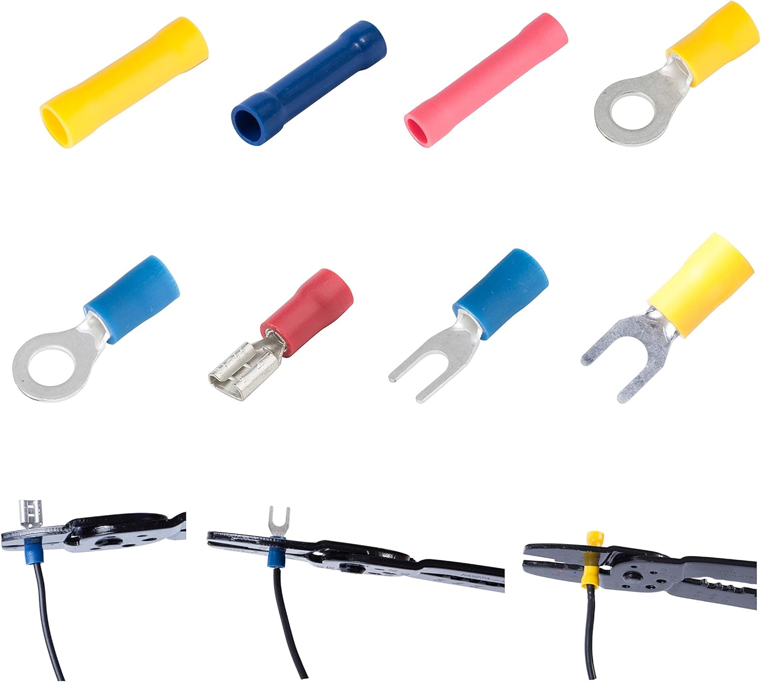 Amlits 300 PCS Insulated Wire Electrical Connectors - Butt, Ring, Spade, Quick Disconnect - Crimp Terminals Connectors Assortment Kit: Home Improvement