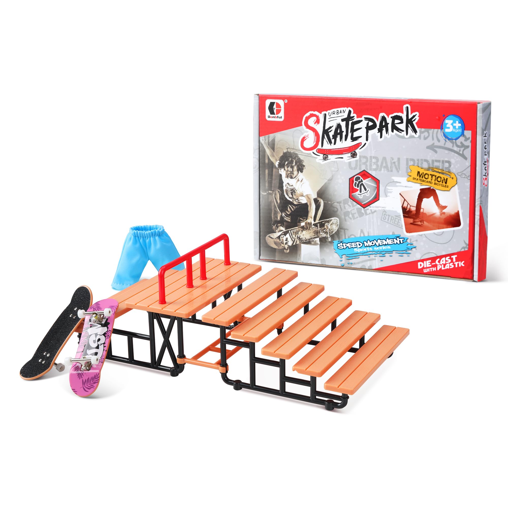 BROKIG Decktoy Finger Skateboard Park For Kids,Mini Fingerboard Skatepark Training Finger Boards Toys Ramp Set Kit Boys Gift (HB09)