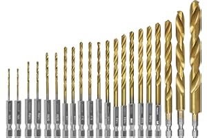 21 Pcs Titanium Coated Twist Hex Shank Drill Bit Set for DEWALT 1361