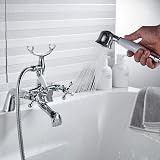 Luckyhome Victorian Bath Taps with Shower Chrome 1/4 Turn Duo Lever view 3