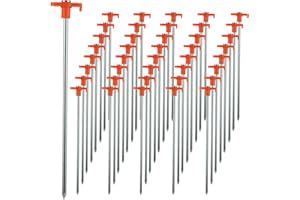LOYORTY 40PCS 10 Inch Heavy Duty Tent Stakes, Metal Tent Pegs, Galvanized Non-Rust Tent Stakes for Outdoor Camping, Garden, Canopies, Grassland
