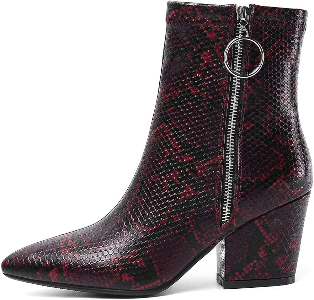 snakeskin western booties