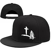 Christian Cross Snapback Hats Adjustable Baseball Cap for Men Cool Praying Skeleton Hand Hat for Men Black Flat Bill