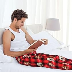 Personalized Buffalo Plaid Red Pajama Pants for Men