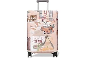PtRug Travel Luggage Cover Suitcase Protector Fits 18-32 Inch Luggage Wheel Covers Patterned Travel Related Items Flower Luggage Protector Elastic Luggage Anti-scratch Suitcase Cover L