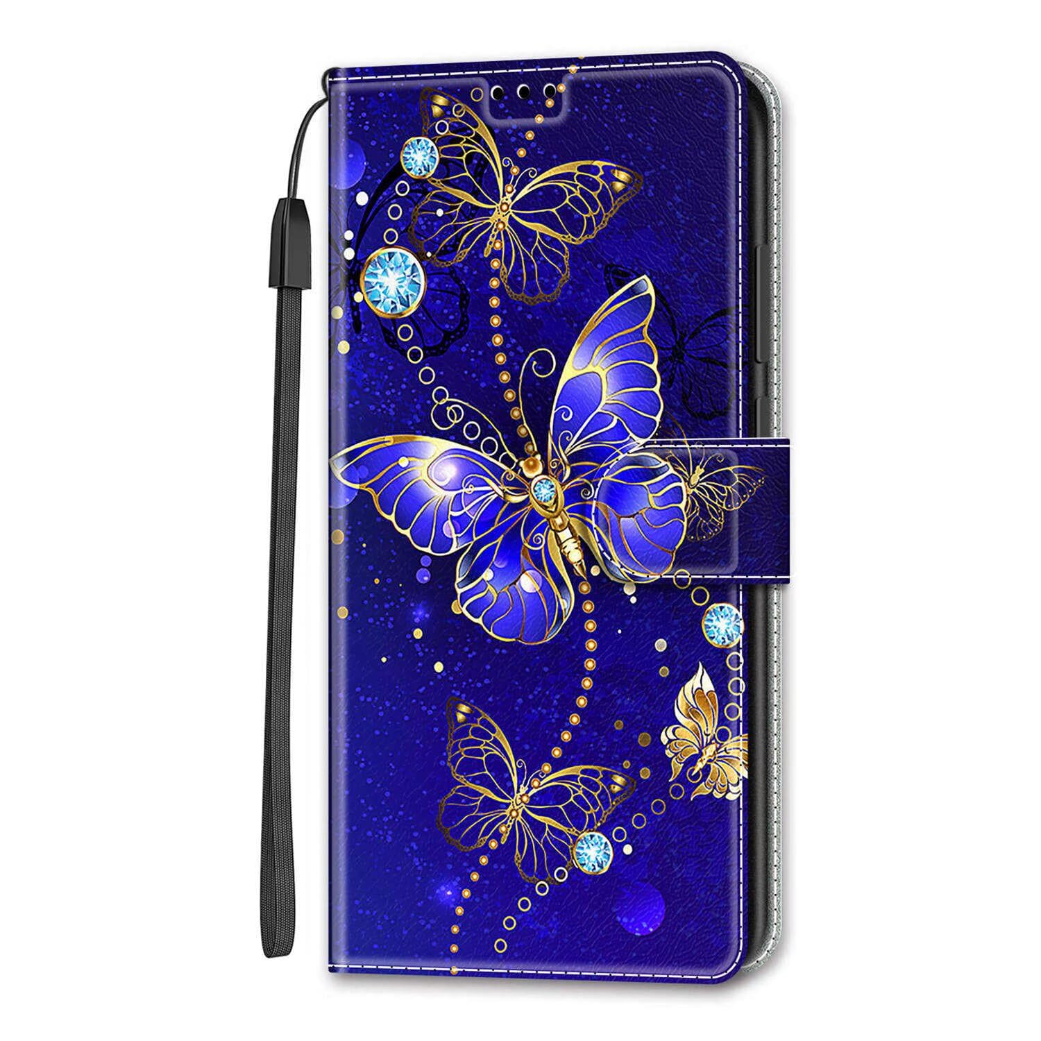 Dfjhure Honor X6b Case Leather Flip Wallet Phone Case Cover Silicone Shockproof Bumper Cover Stand View Cover with Card Slots Phone Case For Honor X6b- Butterfly