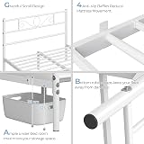 Yaheetech 4ft6 Double Metal Bed Frame with Headboard Footboard White view 5