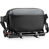 FINTIE Camera Sling Bag for DSLR/SLR/Mirrorless, Waterproof Crossbody Camera Case with Tripod Holder for Canon R50/R100/Sony A6400/Nikon Z6 III for Amateur Photographers, Black + Gray