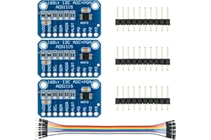 MTDELE 3Pcs ADS1115 16 Bit 16 Byte 4 Channel Analog to Digital Converter Precised Amplifier Board Module ADC IIC I2C Compatible with for Arduino Raspberry Pi