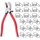 Prerrysurpasse 60Sets 1" Key Fob Hardware with 1Pcs Key Fob Pliers, Glass Running Pliers Tools with Jaws, Studio Running Pliers Attach Rubber Tips Perfect for Key Fob Hardware Install