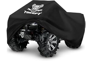 Tokept ATV Cover, Heavy Duty Black Waterproof Oxford Fabric Protective 4 Wheeler Quad Cover for 82" Kawasaki Honda Polaris Ya