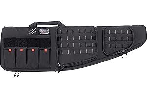 G. OUTDOOR PRODUCTS G.P.S. 43" Tactical Double AR Padded Soft Gun Case With External Handgun Case | Secure Durable Stain-Resistant Guns, Ammo & Shooting Accessories Storage Range Bag with MOLLE Webbing