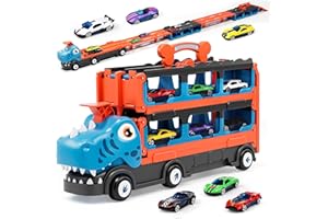 Lehoo Castle Toddler Dinosaur Toys for 2 3 4 5 Year Old Boys, 1.6m Race Car Track Truck Kids Toys, 2-5 Year Old Boy Gifts