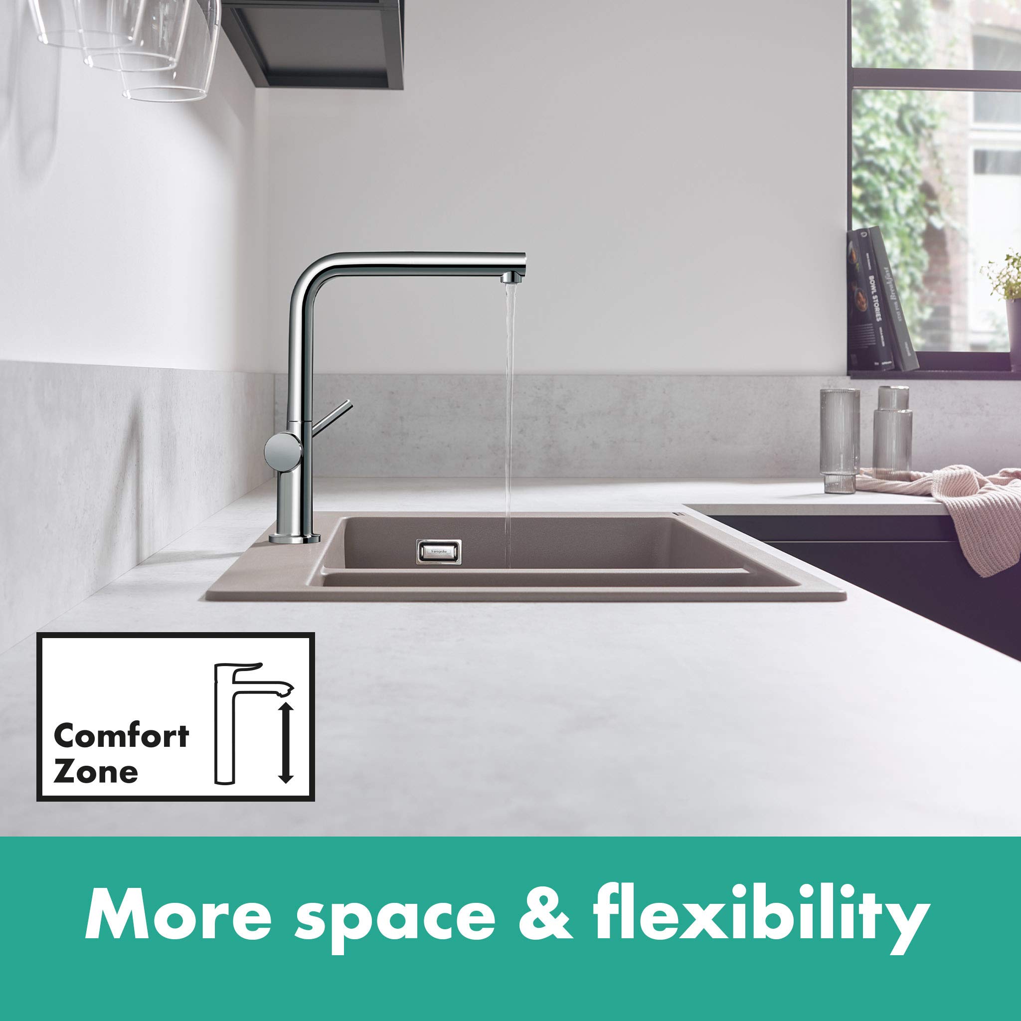 hansgrohe Talis M54 - Küchenarmatur, 1 Stahlart, Wasserhahn Küche mit Auslaufhöhe 270 mm, Mischbatterie Küche 360° schwenkbar, Chrom, 72840000 7