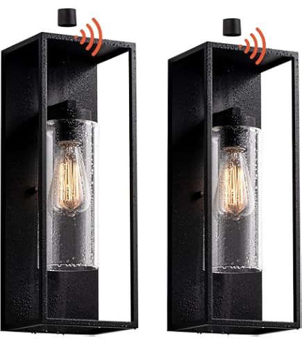 Mirrea 14\" Dusk To Dawn Outdoor Wall Sconce 1 Light In Cylinder Glass...