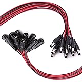 WildHD Power Pigtails Cable 10Pack Female&10Pack Male DC Adapter Connectors Plug Lead Cord for CCTV Security Camera DVR Surveillance Video System (2.1x5.5mm)
