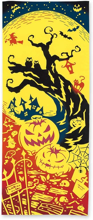 Amazon Kenema 手ぬぐい ハロウィン いたずらハロウィン 36 90cm 注染手拭い 手ぬぐい ホーム キッチン オンライン通販
