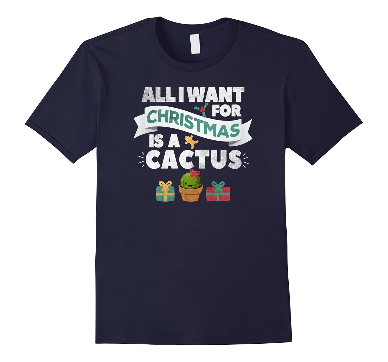 Funny Cute Cactus Christmas T-shirt-ANZ