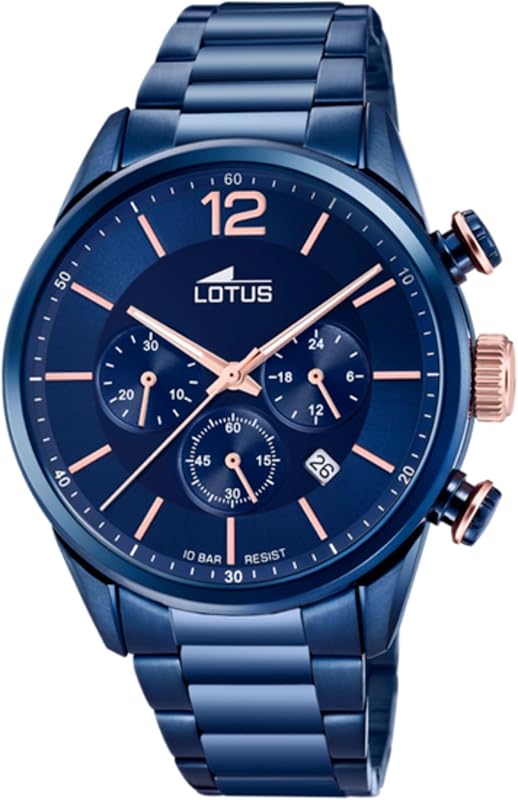 Montre Homme Analogique en Acier Inoxydable 316l Bleu