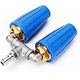 Dual Turbo Nozzle Pressure Washer, 360° Rotating Turbo Nozzle For Power Washer with 1/4" Quick Connector, 2.5 Orifice Twin Turbo Nozzle, 4-6 GPM, 4000 PSI Max(Blue)