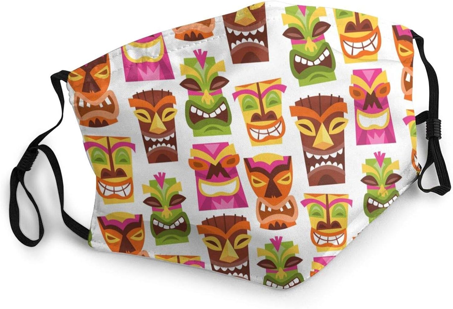 Cute Hawaiian Luau Party Tiki Statues Face Mask for Men