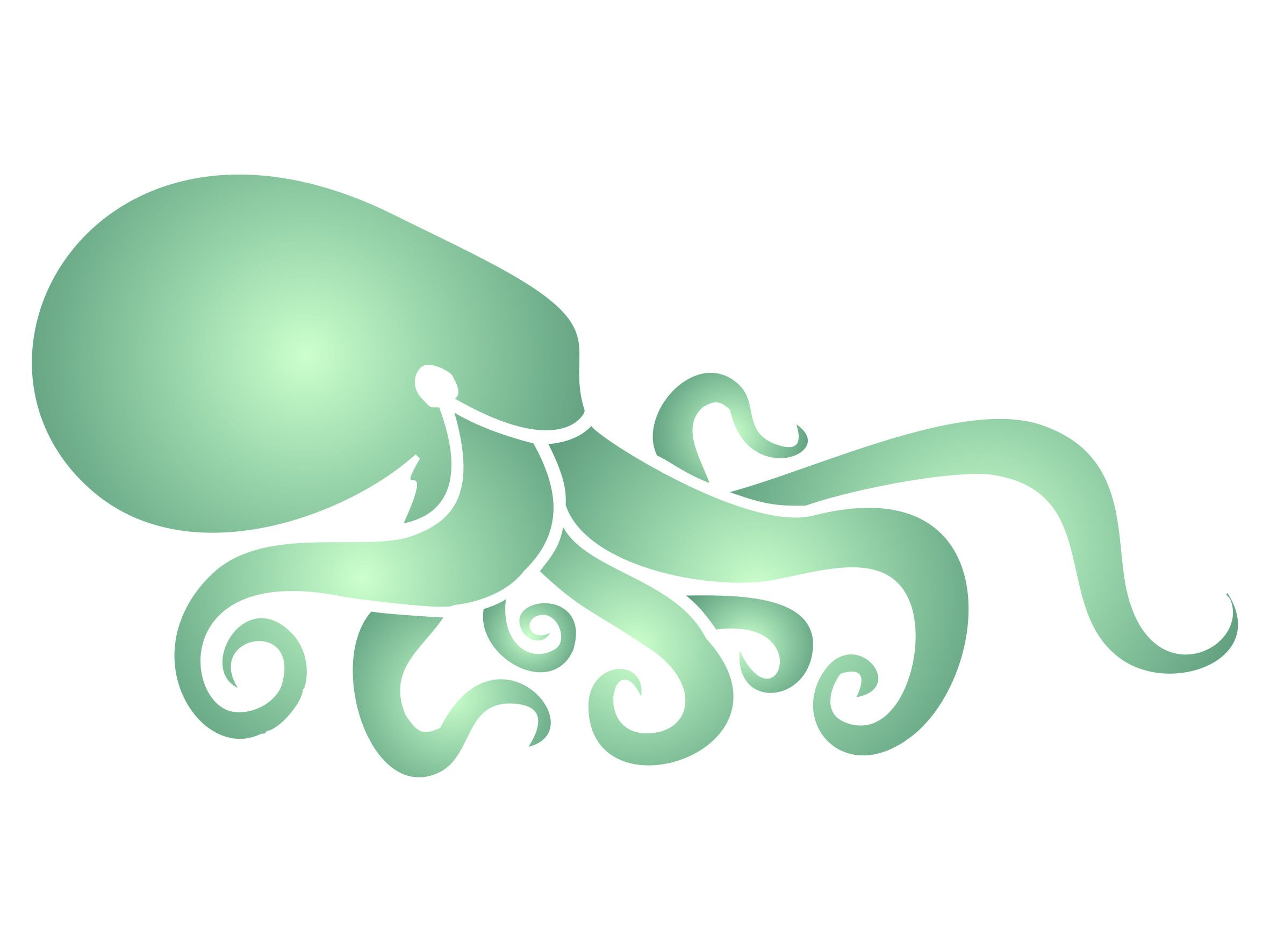 Octopus Stencil - 7.5cm x 15cm (S) - Reusable Sea Ocean Nautical Seashore Reef Wall Stencil Template