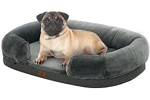 Yiruka Medium Dog Bed with Removable Cover, Orthopedic Foam, Waterproof, 30"L x 23"W x 6.5"Th