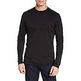 Robert Barakett Men's Long Sleeve USA Grown 100% Pima Cotton High Crew Neck Tee T-Shirt